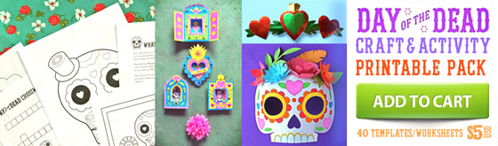 Day of the Dead activity : 5 activities + 40 PDF templates to download!