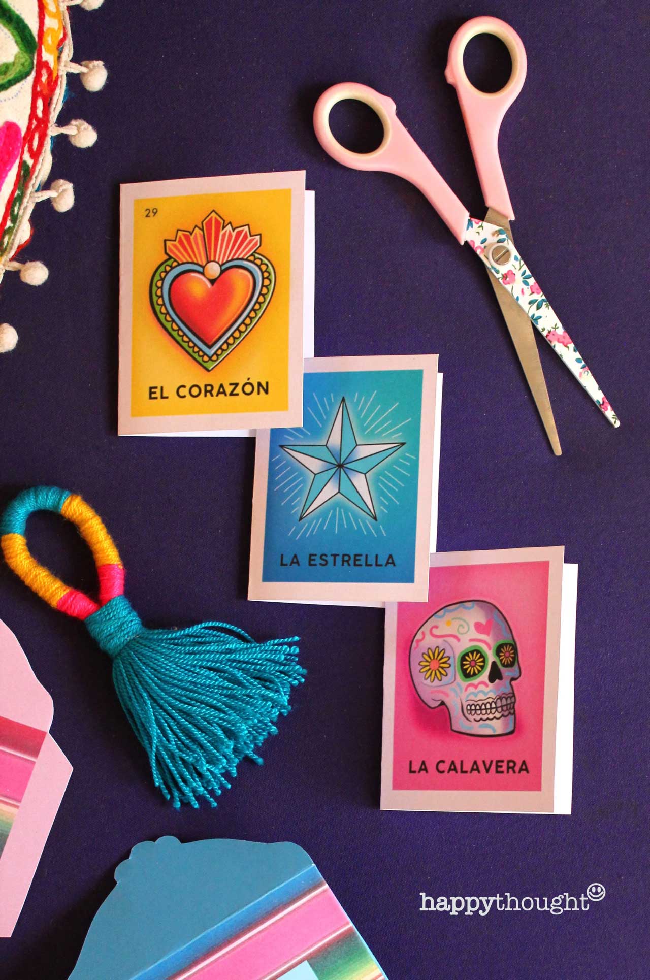Printable DIY Day of the Dead sugar skull invitations. Day of the Dead loteria cards - el dia de loas muertos