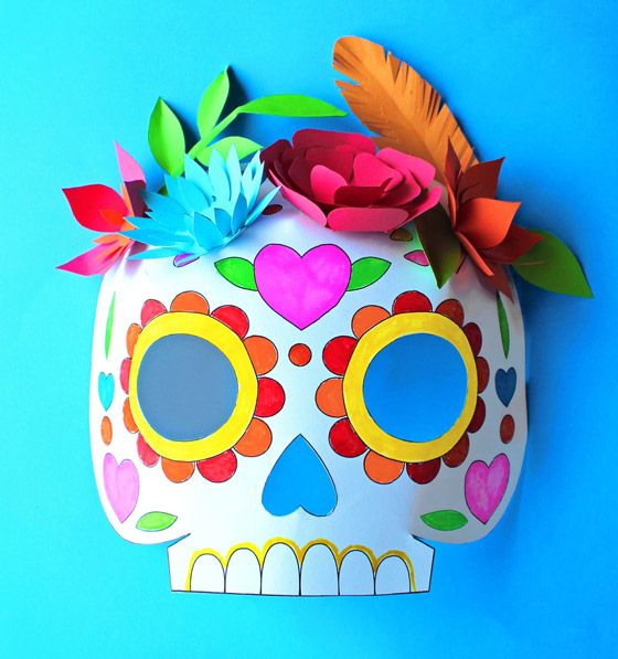 10 Dia De Los Muertos (死者の日) パーティーを盛り上げるためのアイデア。 カラーイン・カラベラの仮面