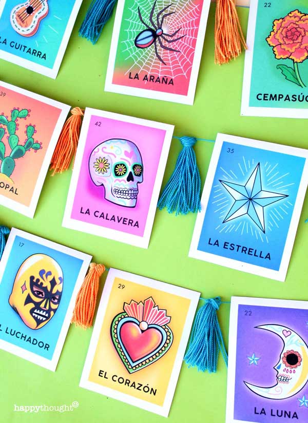 Day of the Dead loteria garland classroom decorations
