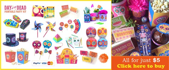 Day of the Dead or Dia de los Muertos fiesta ideas! Printables, crafts and tutorials!