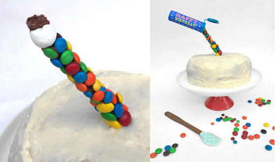 How to Make An M&M Anti-gravity Cake - Bakin' Care Of Business