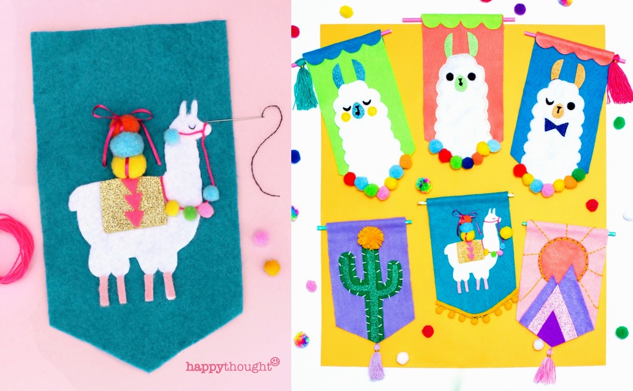 A diy felt llama banner 