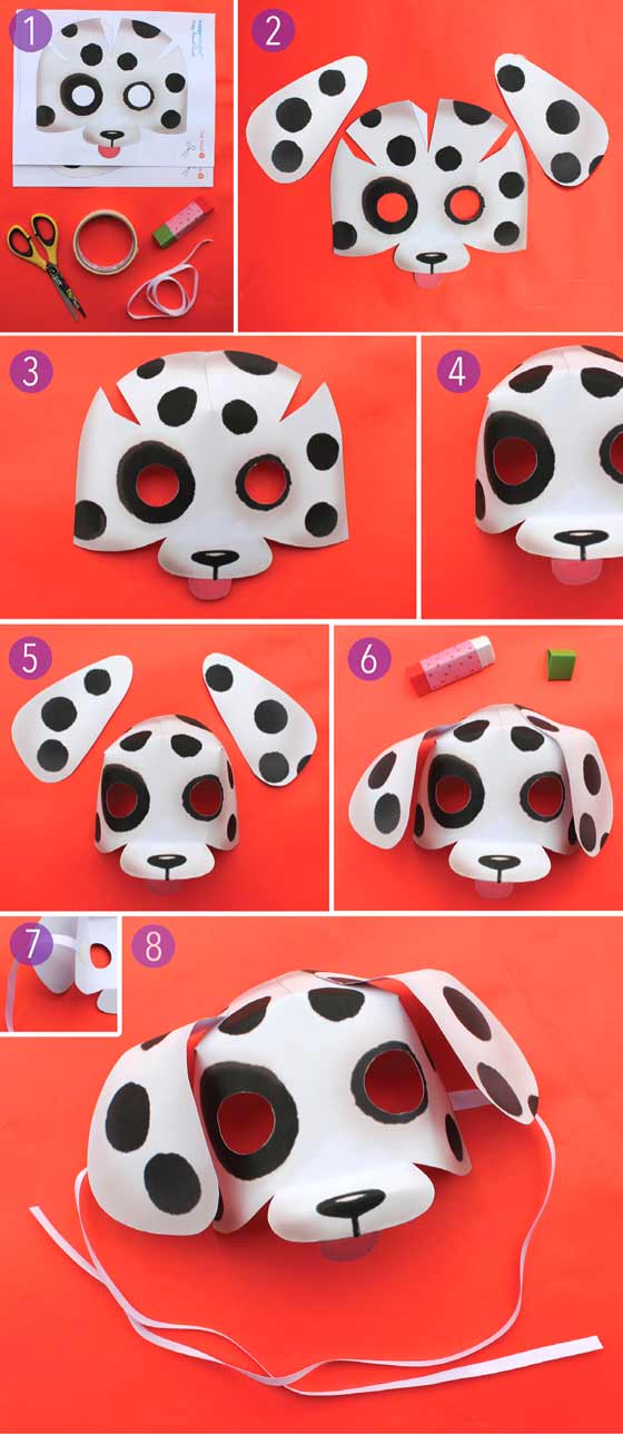 Printable dog mask template, worksheets + DIY activities • Happythought