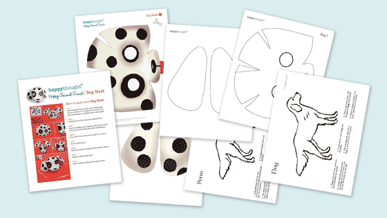 Dog worksheets: Mask templates, PDFs + patterns!
