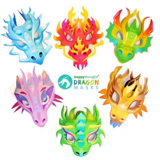 Printable dragon mask templates to make at home