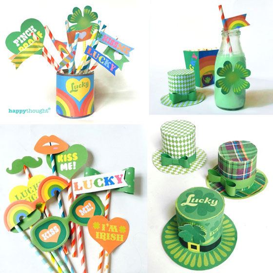 St Patricks Day printable DIY party celebration cutouts!