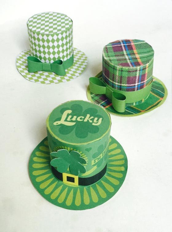 Three easy St Patricks Day party hat templates to make!