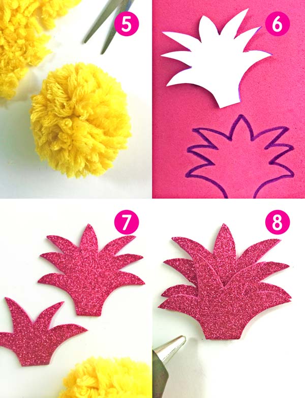 Easy to make red and yellow tropical pineapple. Great classroom craft activty