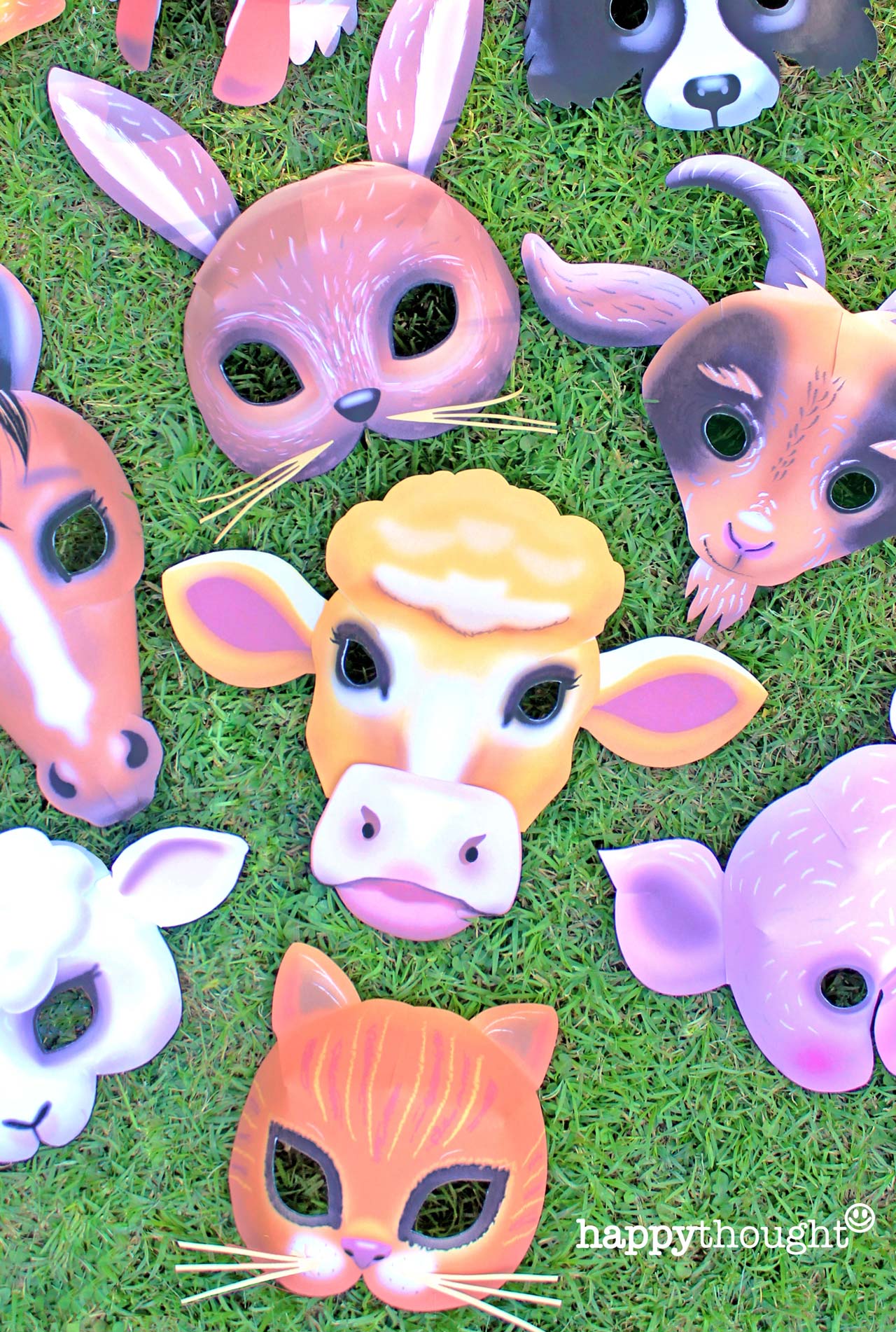 Download Printable Farm Animal Masks Download Easy Make Mask Templates Now PSD Mockup Templates