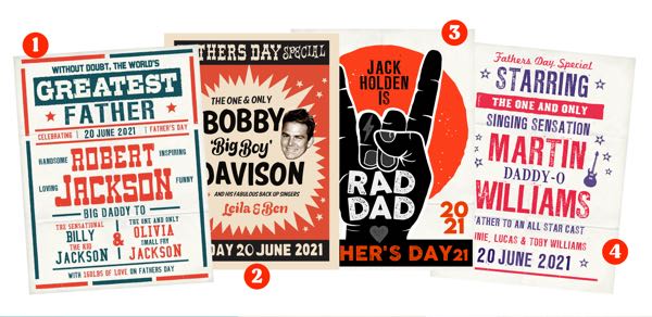 fathers day personalized posters for daddy