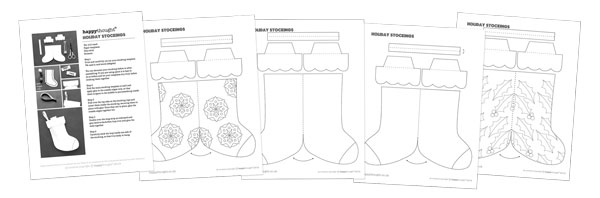 paper festive stocking templates  to make
