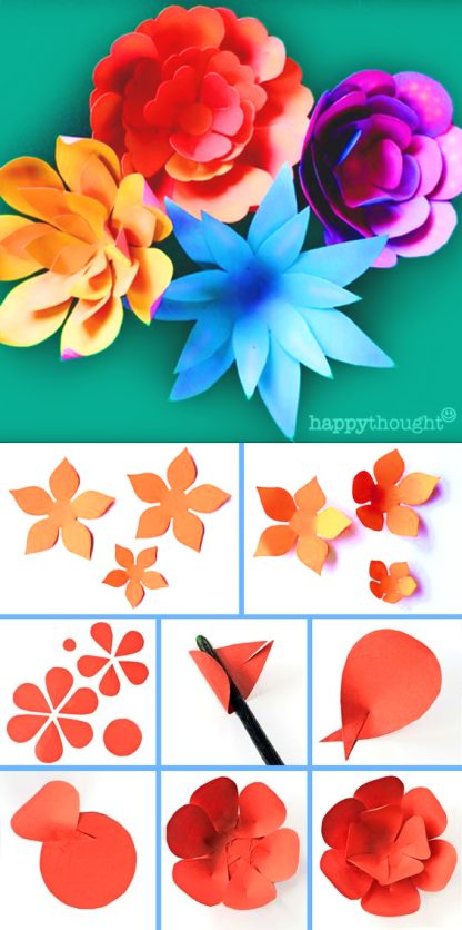 Paper flower template and tutorial