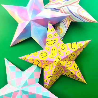 groovy-paper star-decorations for holidays