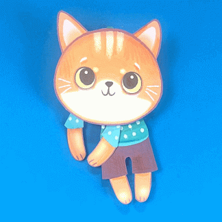 hanging cat paper dolls moving