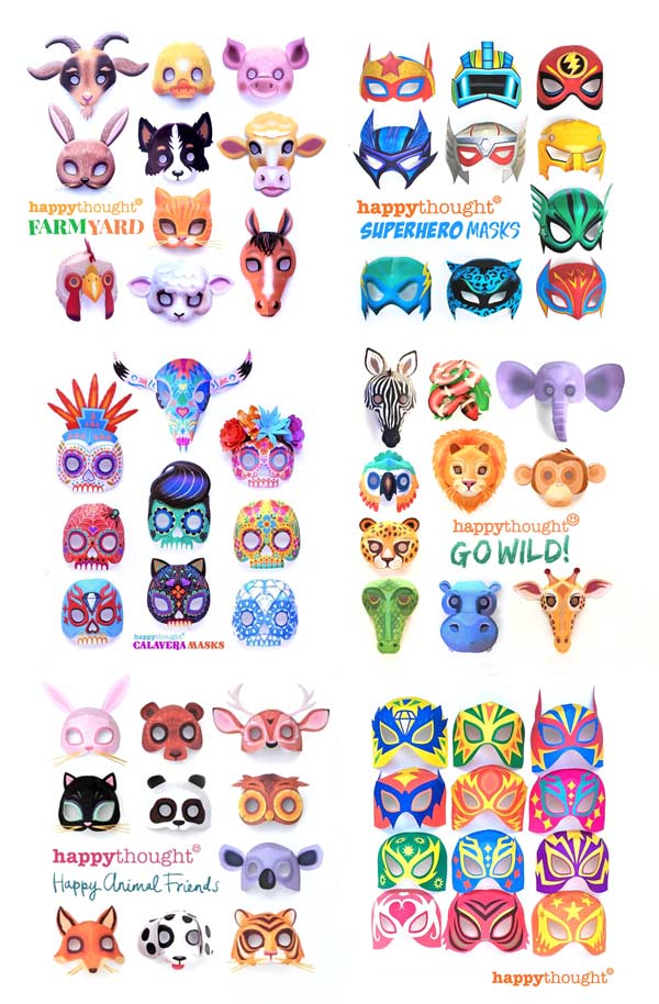 Halloween Paper Masks Printable Coloring Craft Activity Costume Template