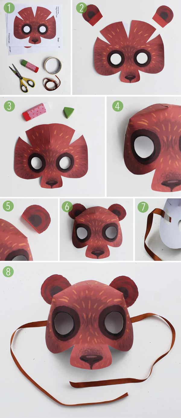 How to make a bear mask template and homemade bear cosyume ideas!