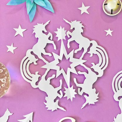 how to make a DIY unicorn snowflake decoration