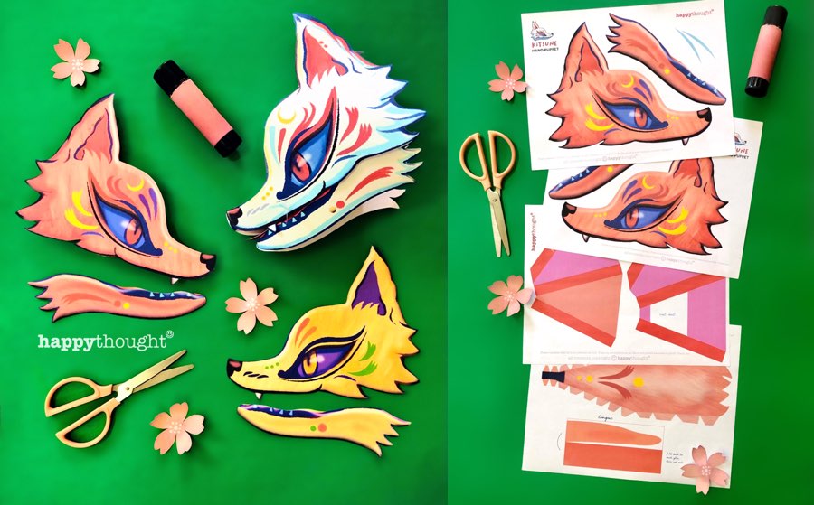 kitsune puppet templates and print outs