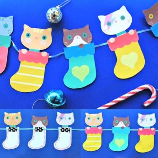 Kittens in socks garland template