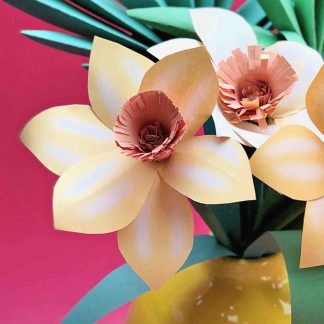 make a paper daffodil with template and video tutorial