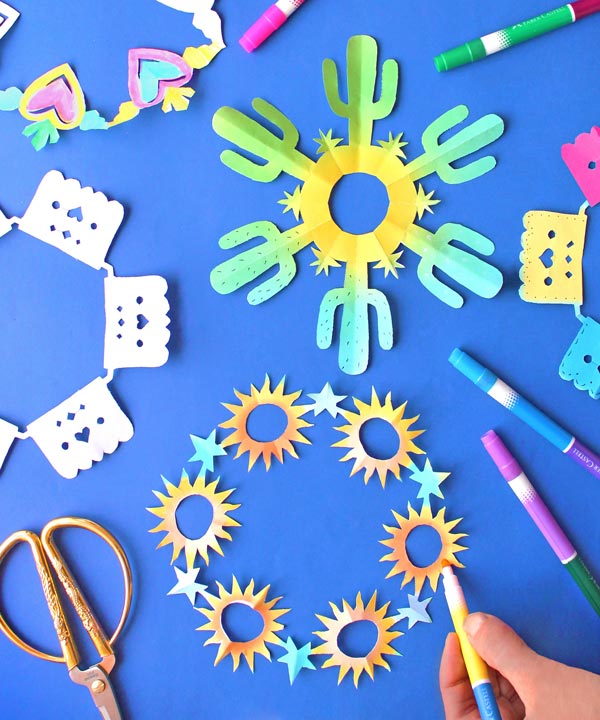 printable kids activity: make your own cinco color paper ring