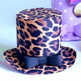 leopard print mini top hat template to download instantly