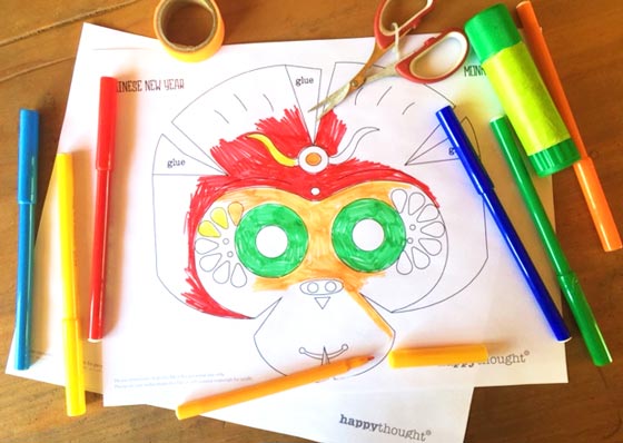 DIY Monkey mask - Chinese New Year color-in mask template!