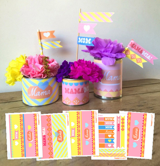 DIY Mother's Day printable labels for a easy DIY decoration idea!