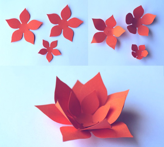 3D Paper Flowers Template