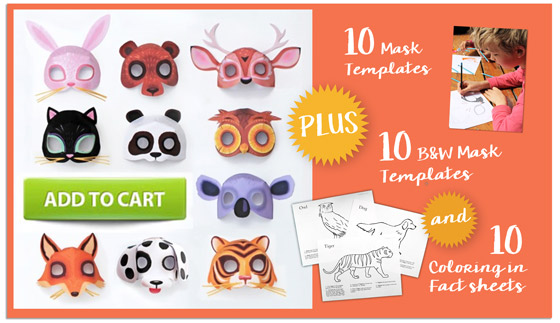 Ideas de máscaras de papel de animales. ¡Imprimibles!