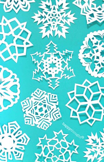 Easy DIY snowflake templates. Perfect decorations • Happythought