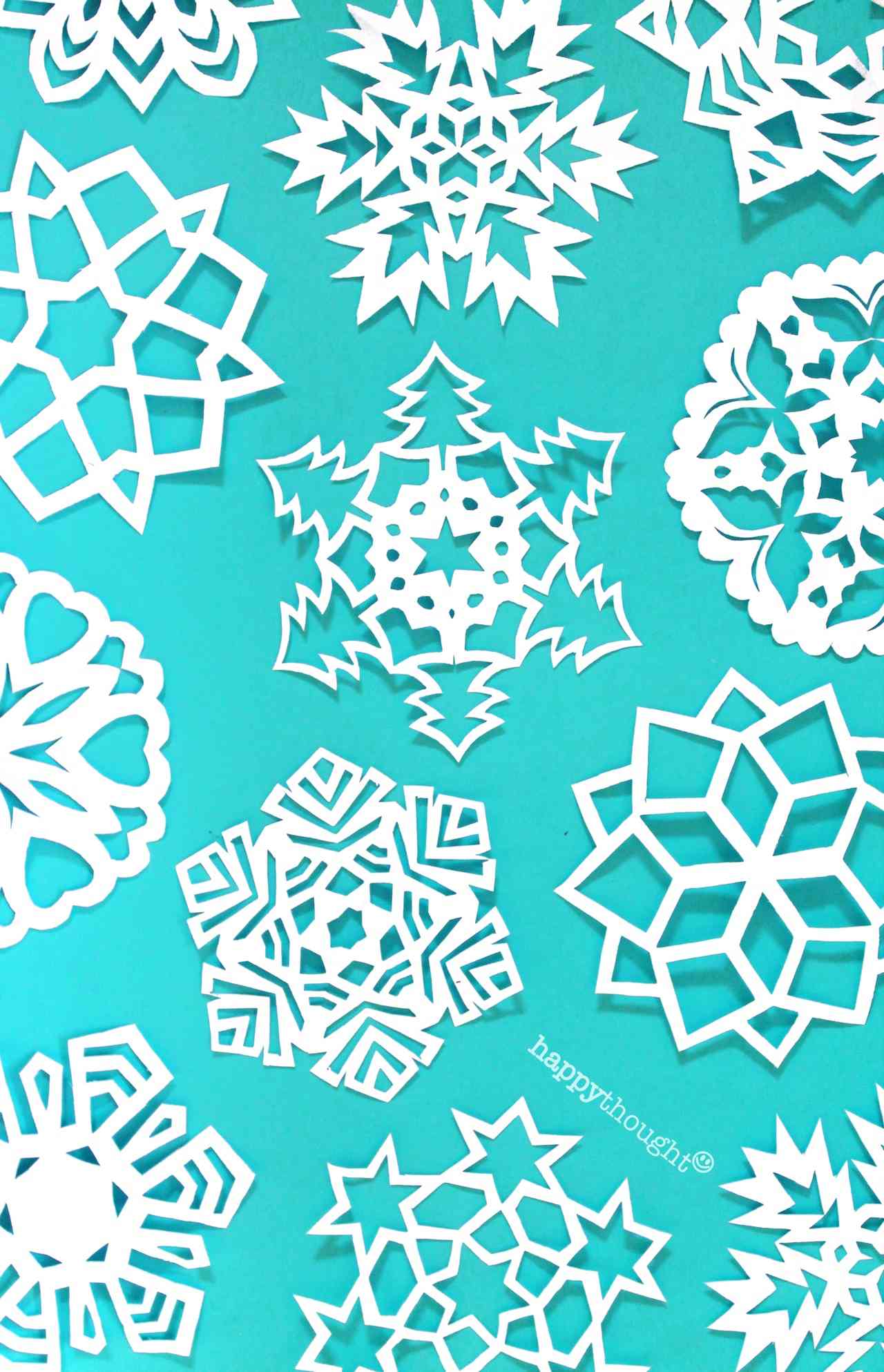 Easy DIY snowflake templates. Perfect decorations • Happythought