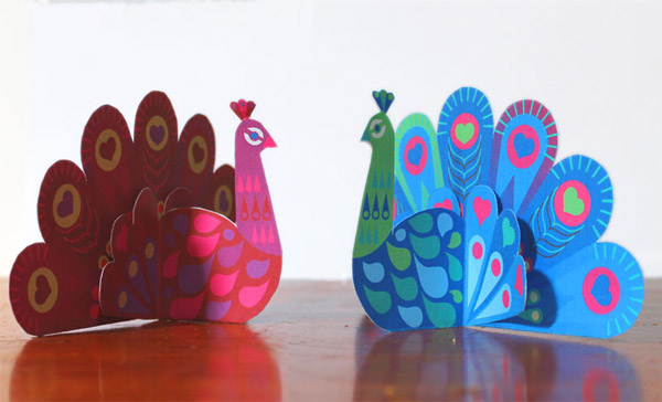 Easy make pretty paper peacocks craft template PDFs + instructions!