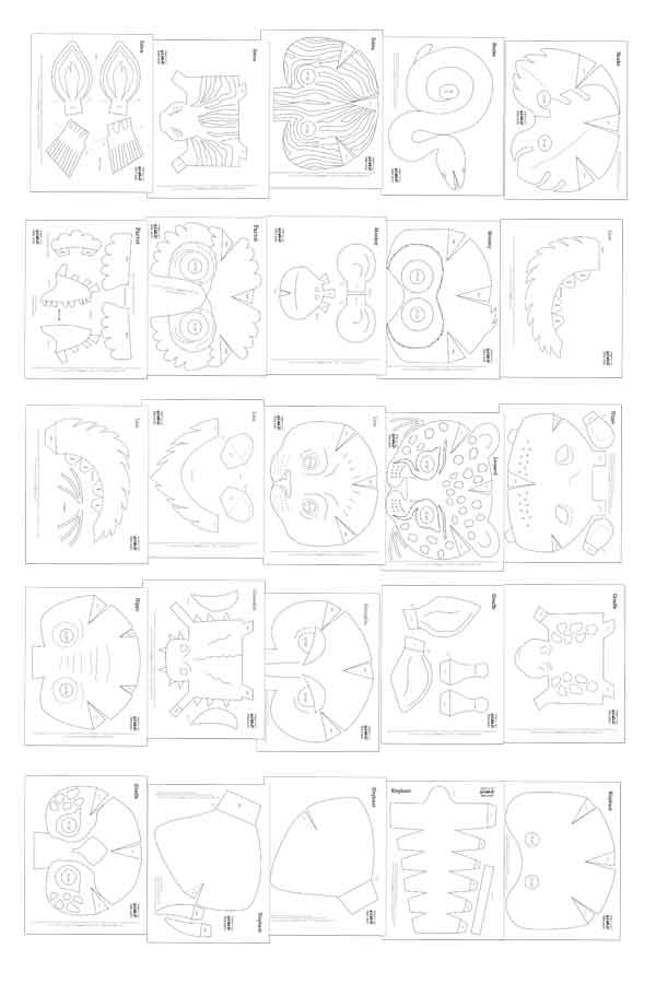 Plantillas de máscaras coloreables para imprimir - Haz tus propias máscaras