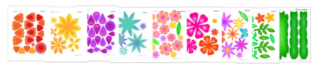 colorful flower templates to make a flower crown