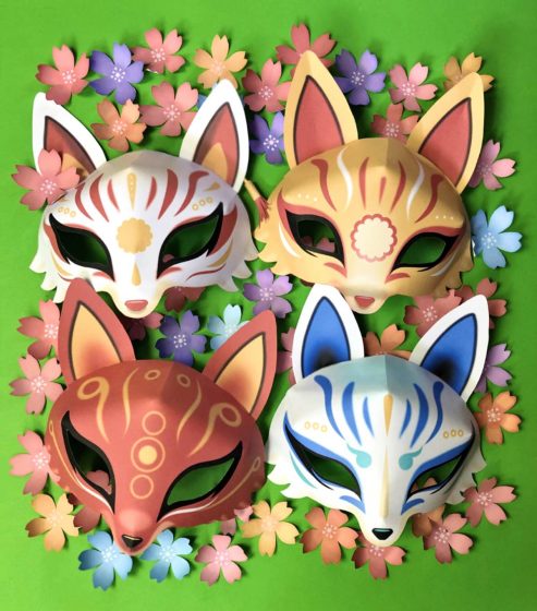 λεωφορείο Ενθέτω Βοτανολόγος kitsune mask template Αρχαϊκός Τραβήξτε ...