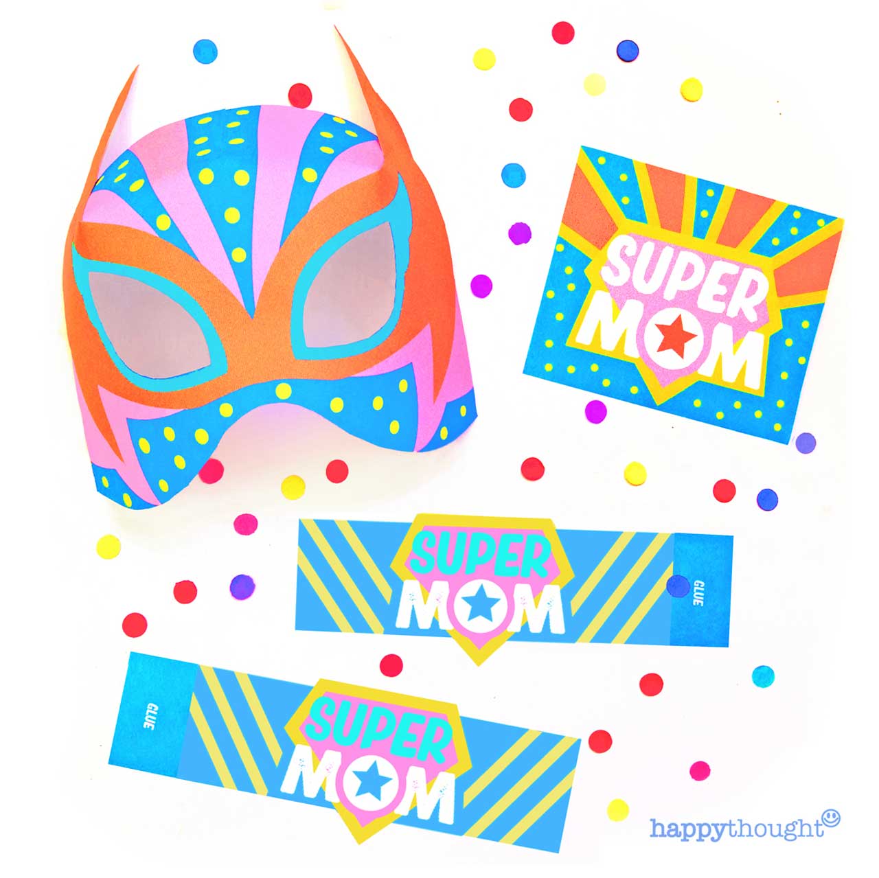 Super Mom Printable Mask And Greeting Card Set Easy To Make At Home 