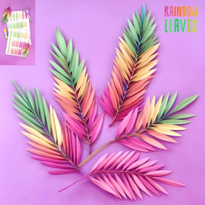 rainbow leafs tamplate and video tutorial