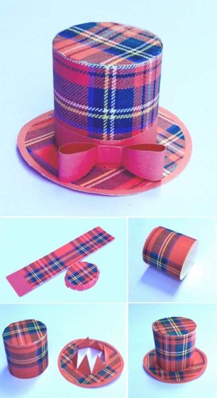 Tartan mini top hat set. Get crafty • Happythought