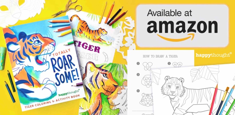 Totally Roar-some Tiger coloring activity book color in, activities, puzzles and tiger facts