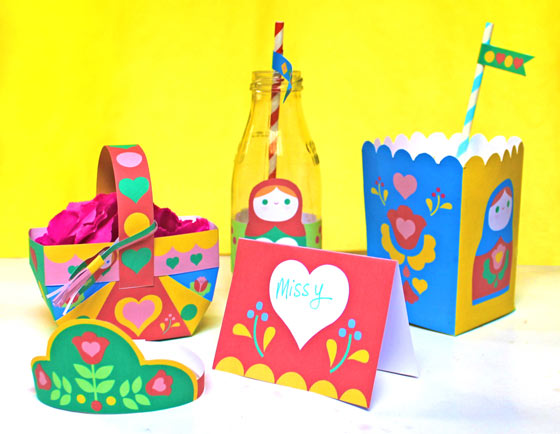 Russian Matryoshka doll papercraft party ideas!