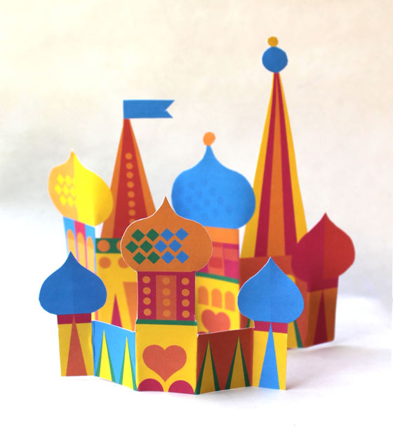 russian matryoshka doll papercraft townscape