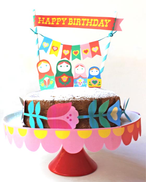 Easy to make Russian Matryoshka doll party cake decorations!