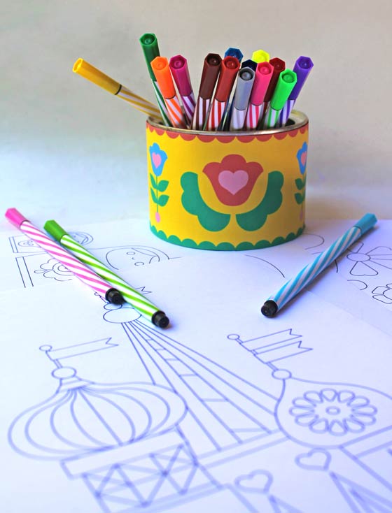 Stacking doll party coloring pages!