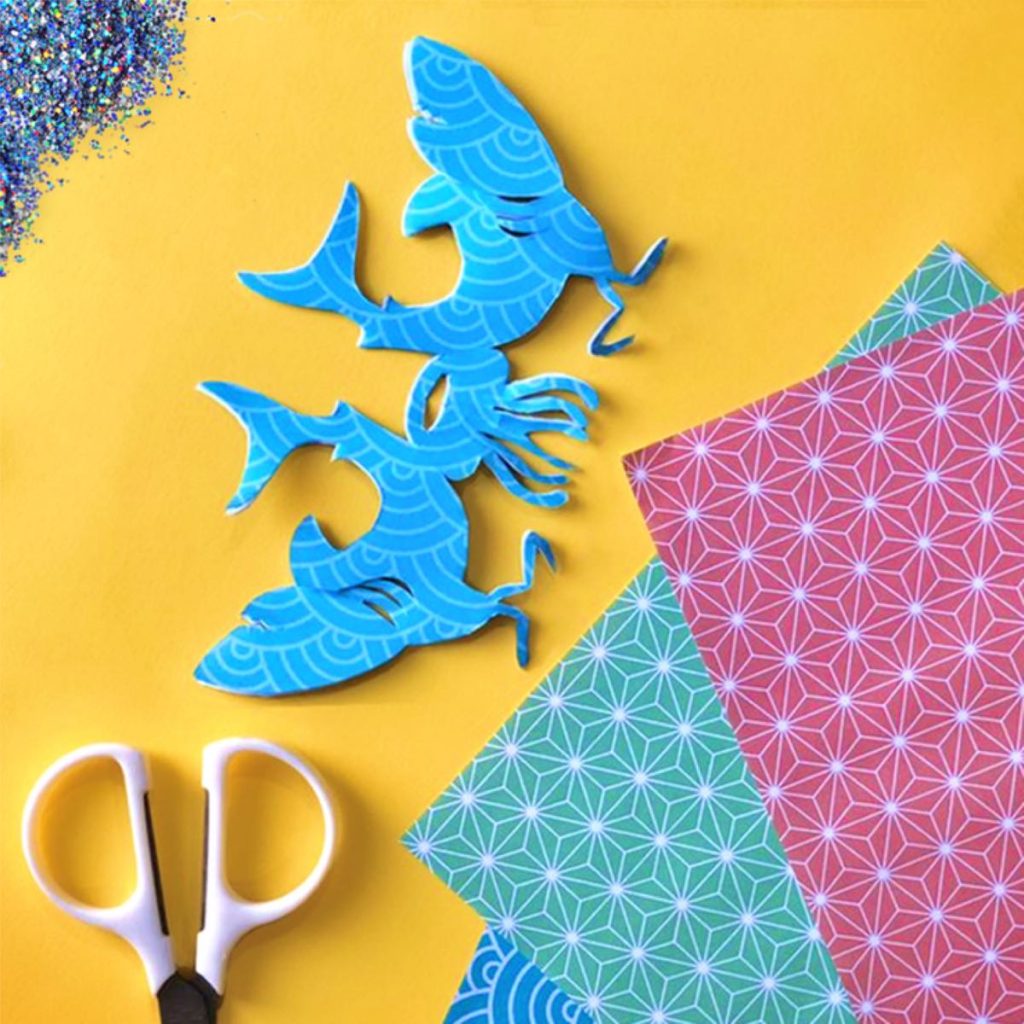 shark-origami-paper snowflake cutout designs for decorations