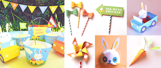 Happy holiday Easter Bunny printable kit!