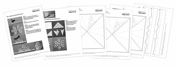 Plantillas e instrucciones para corona de copo de nieve