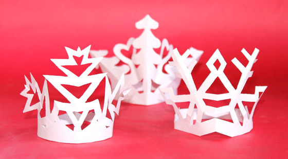 Snowflake crowns craft headpieces template to cutout + instructions: Happythought Holiday craft activity pack!