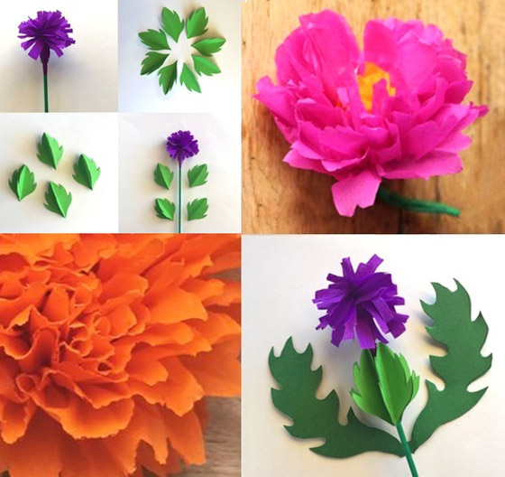 How to make various types of flowers from paper templates
